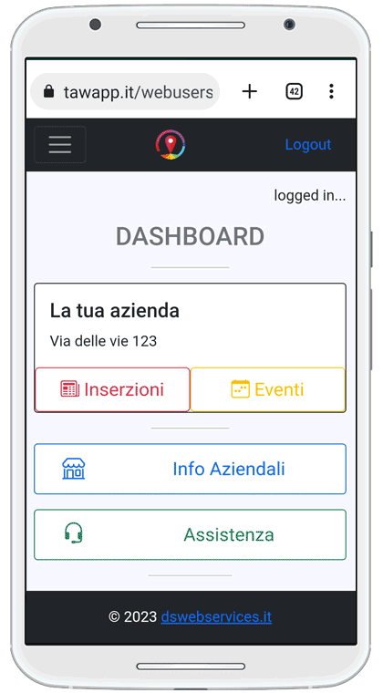 dashboard di Tawapp